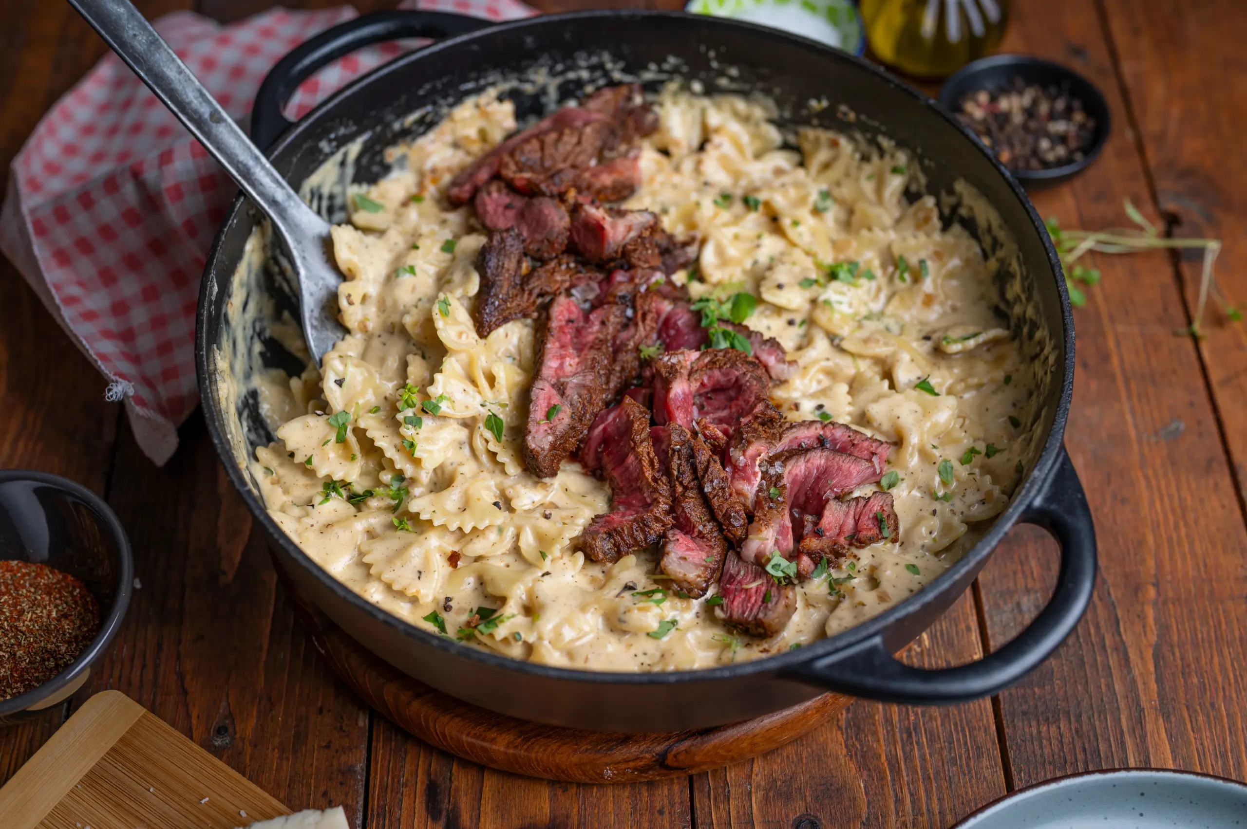 Steak Pasta Alfredo