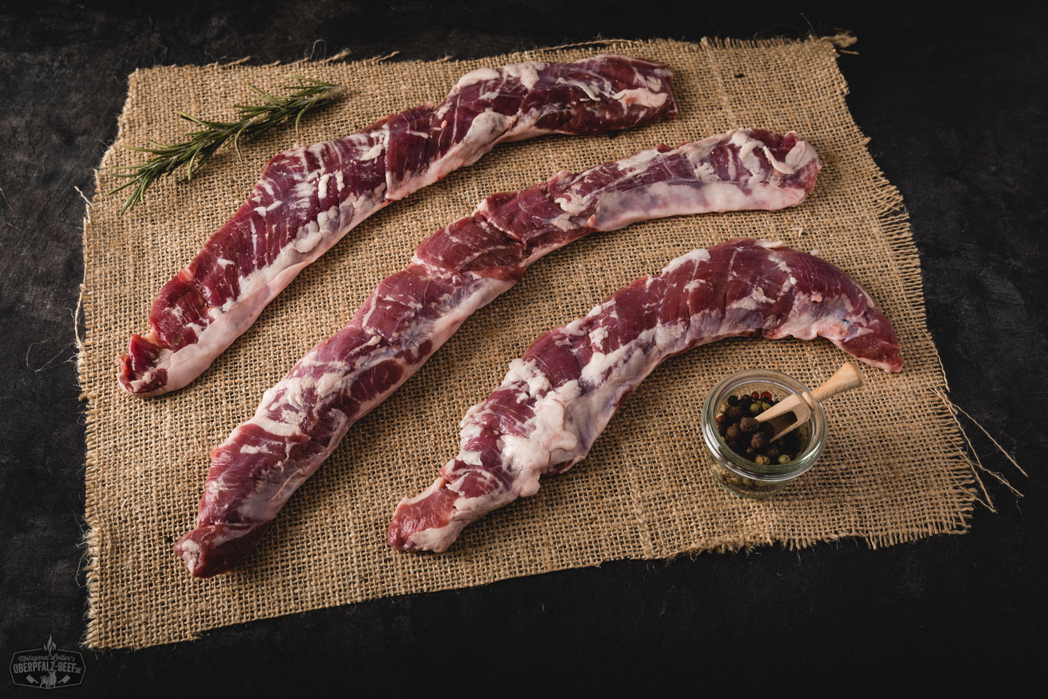 Außen-Skirt-Steak vom Oberpfälzer Landschwein - Hochwertiges Schweinefleisch aus der Oberpfalz, perfekt für Grillliebhaber und Genießer von regionalen Produkten.