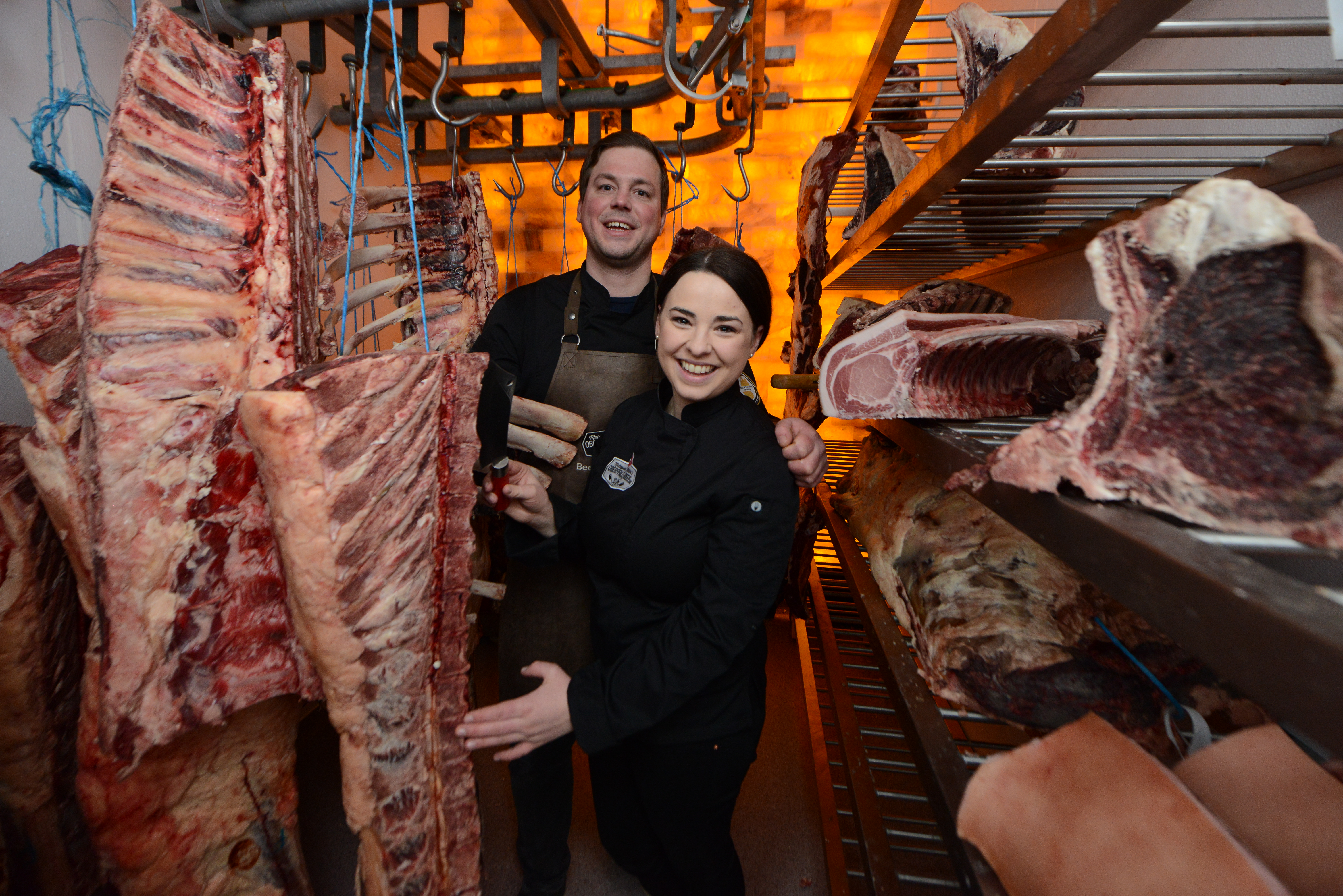 Arbeit im Schlachtbetrieb der Metzgerei Lotter